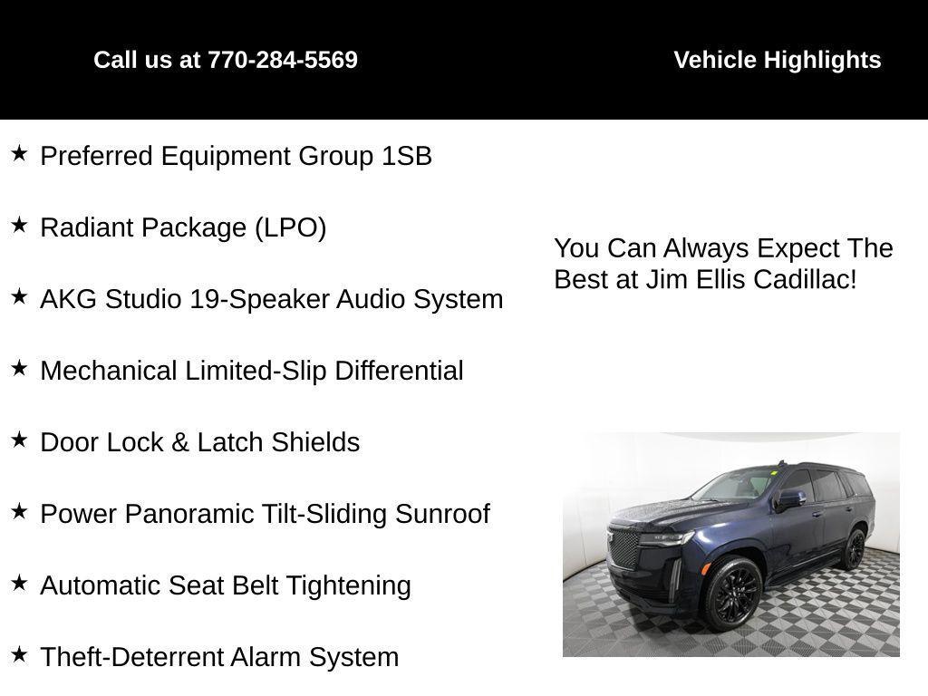 used 2023 Cadillac Escalade car, priced at $69,000