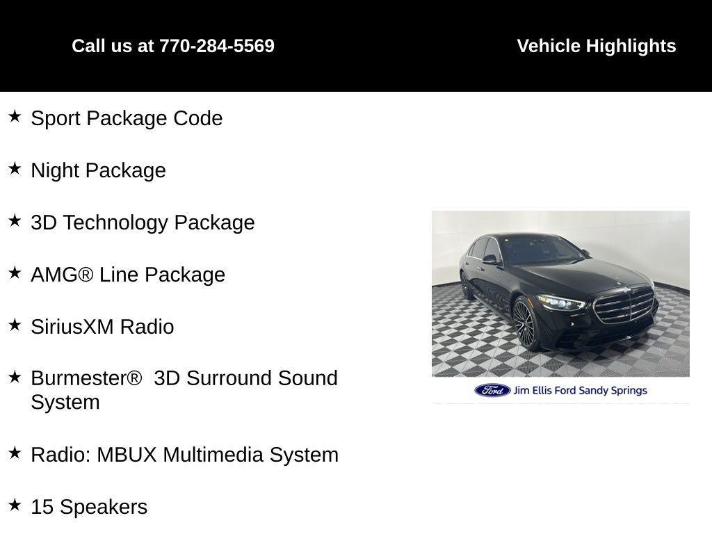 used 2022 Mercedes-Benz S-Class car, priced at $72,948