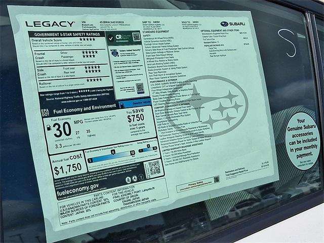 new 2025 Subaru Legacy car, priced at $29,253