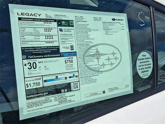 new 2025 Subaru Legacy car, priced at $29,253