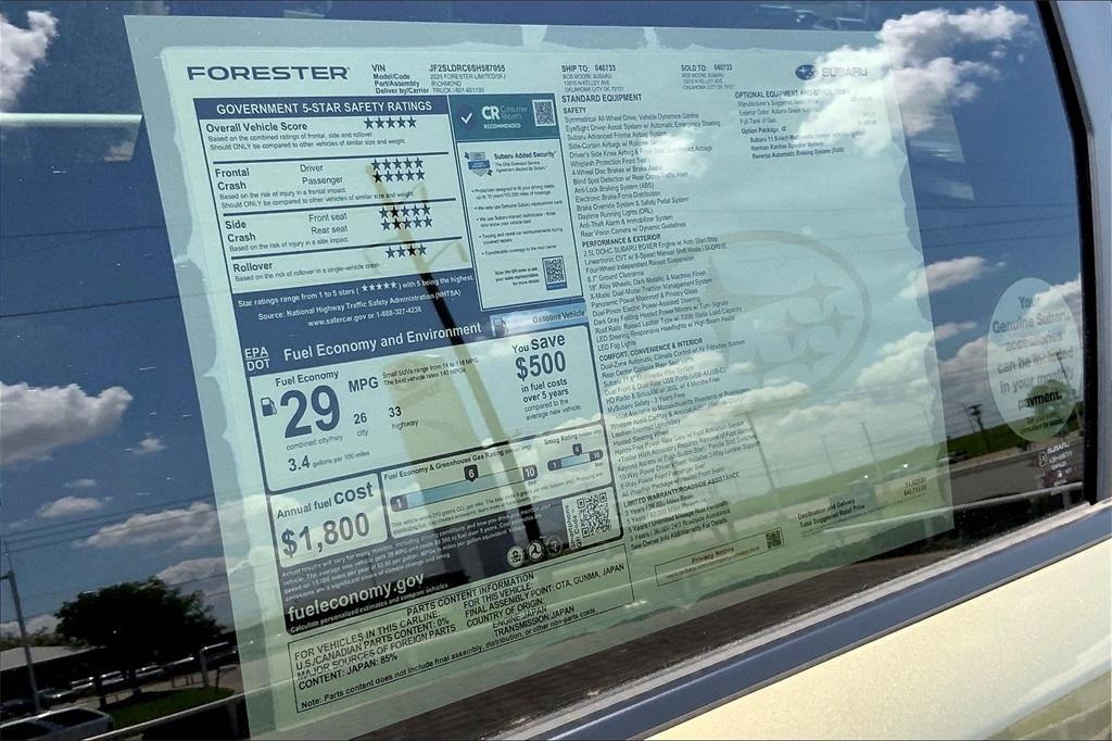 new 2025 Subaru Forester car, priced at $39,715
