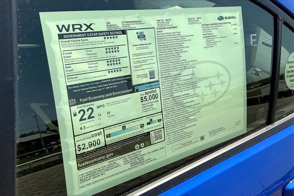 used 2025 Subaru WRX car, priced at $35,000