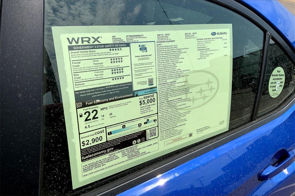 new 2025 Subaru WRX car, priced at $39,911