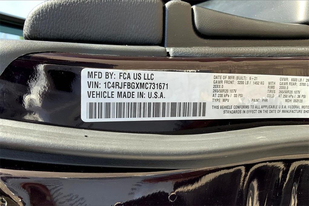 used 2021 Jeep Grand Cherokee car, priced at $25,450