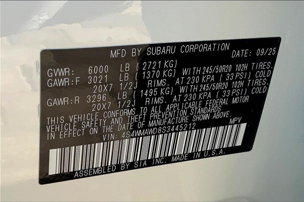 new 2025 Subaru Ascent car, priced at $51,378