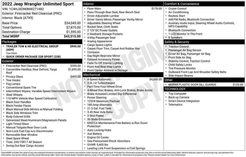 used 2022 Jeep Wrangler Unlimited car, priced at $27,500