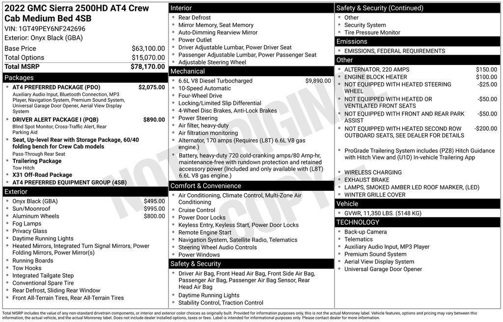 used 2022 GMC Sierra 2500 car, priced at $59,500