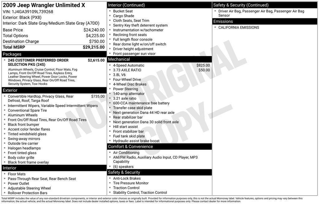 used 2009 Jeep Wrangler Unlimited car, priced at $9,900