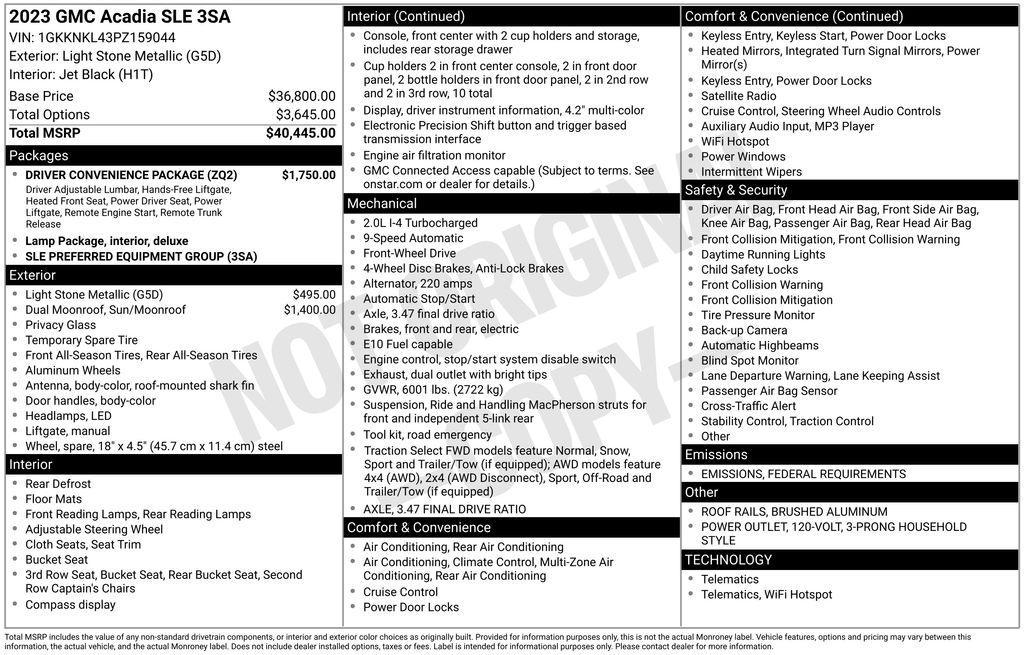 used 2023 GMC Acadia car, priced at $28,500