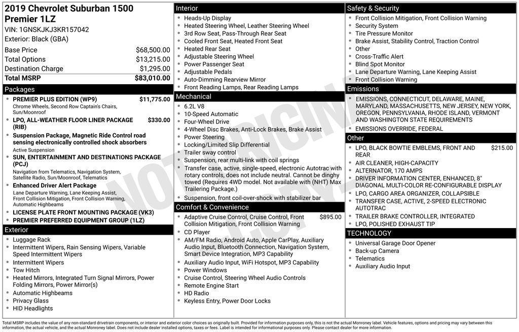 used 2019 Chevrolet Suburban car, priced at $39,900