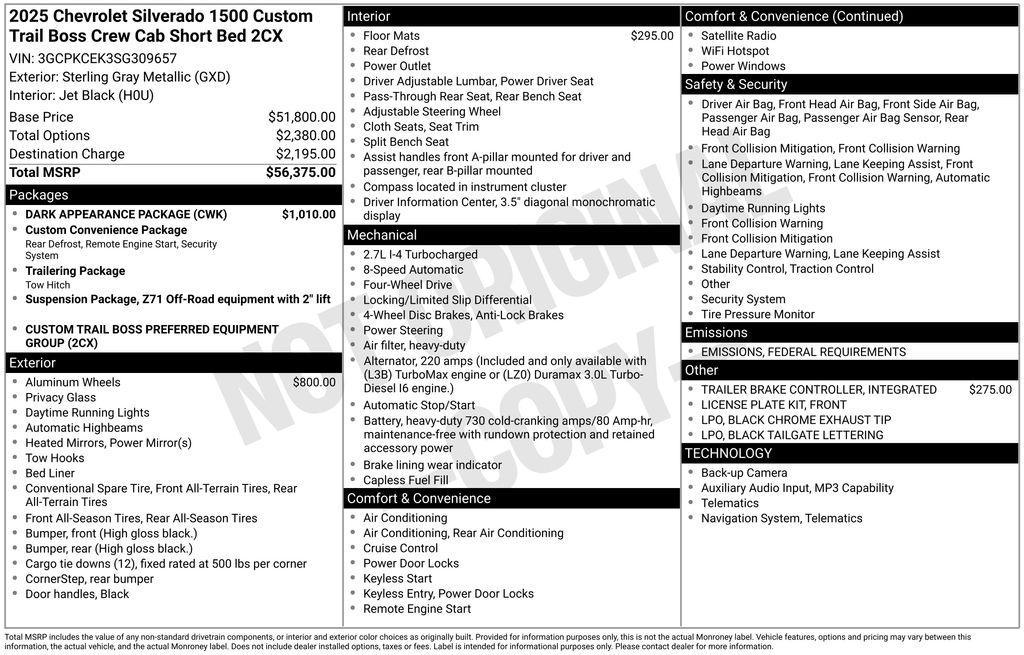 used 2025 Chevrolet Silverado 1500 car, priced at $49,500