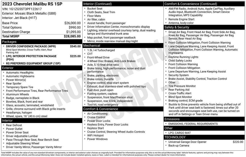 used 2023 Chevrolet Malibu car, priced at $19,500