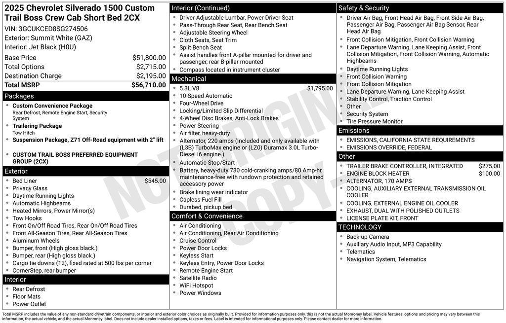 used 2025 Chevrolet Silverado 1500 car, priced at $52,000