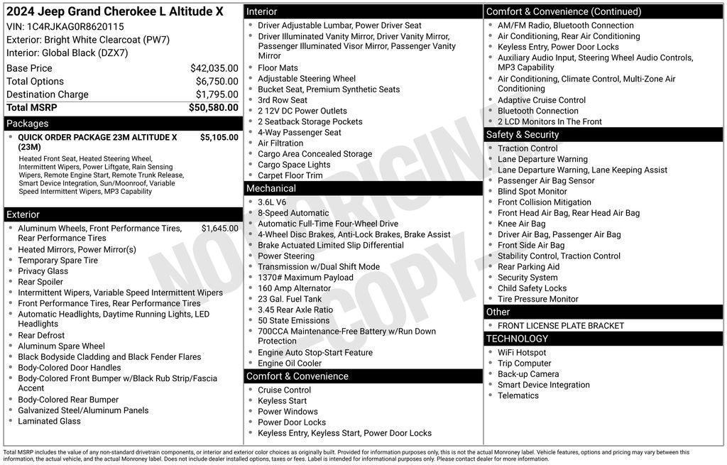 used 2024 Jeep Grand Cherokee L car, priced at $36,900