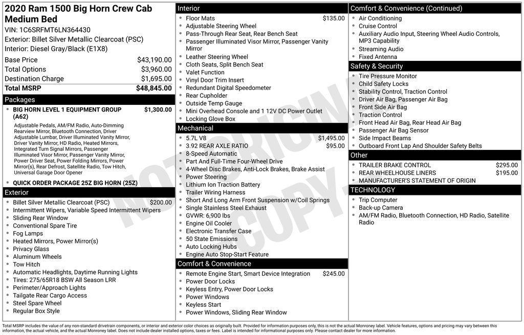 used 2020 Ram 1500 car, priced at $22,900