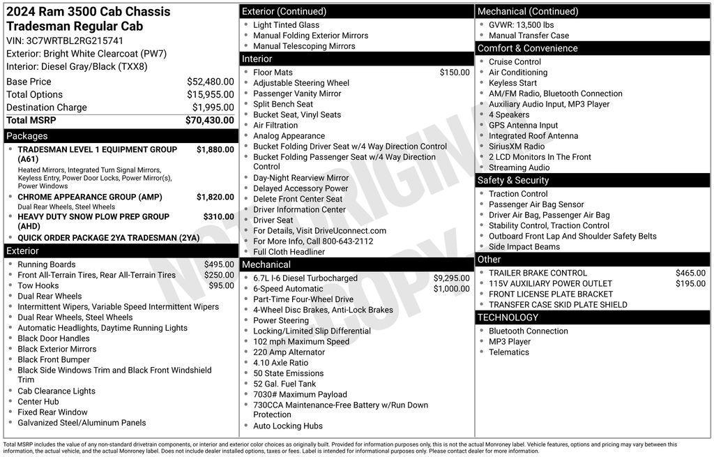 used 2024 Ram 3500 car, priced at $65,000