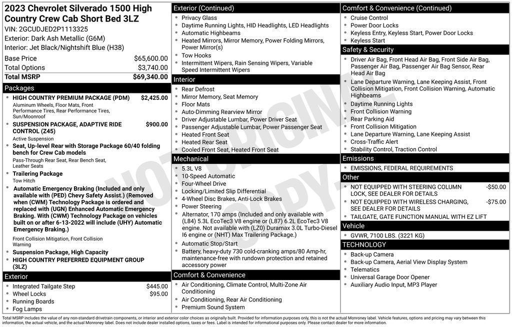 used 2023 Chevrolet Silverado 1500 car, priced at $48,500