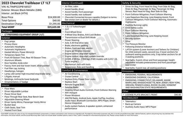 used 2023 Chevrolet TrailBlazer car, priced at $20,999