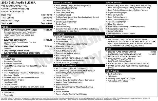 used 2023 GMC Acadia car, priced at $30,811