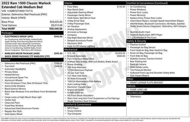 used 2022 Ram 1500 Classic car, priced at $34,999
