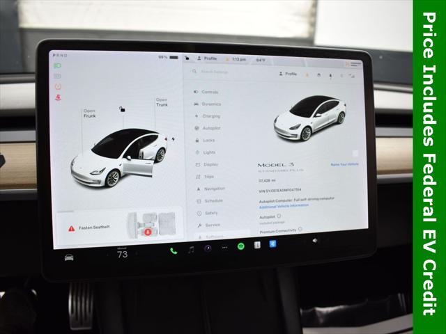 used 2021 Tesla Model 3 car, priced at $19,999