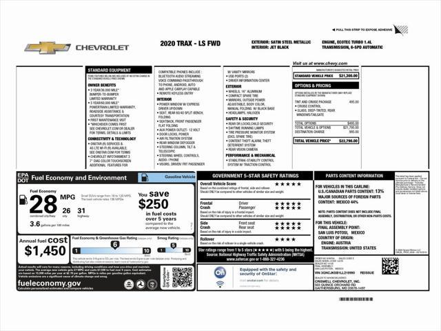 used 2020 Chevrolet Trax car, priced at $11,999