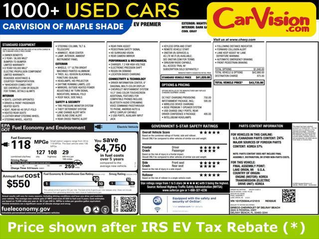 used 2020 Chevrolet Bolt EV car, priced at $12,999