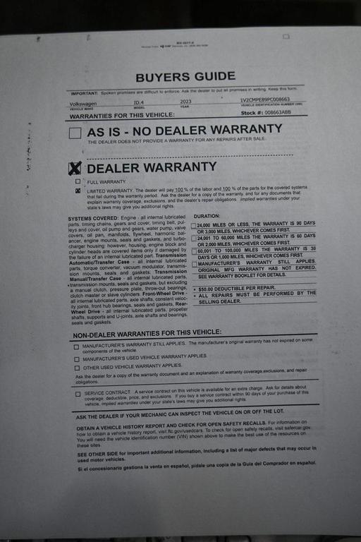 used 2023 Volkswagen ID.4 car, priced at $16,499