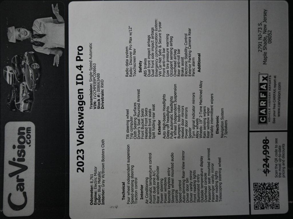 used 2023 Volkswagen ID.4 car, priced at $16,499