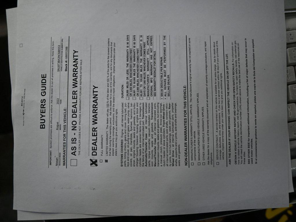 used 2022 Nissan Rogue car, priced at $18,999