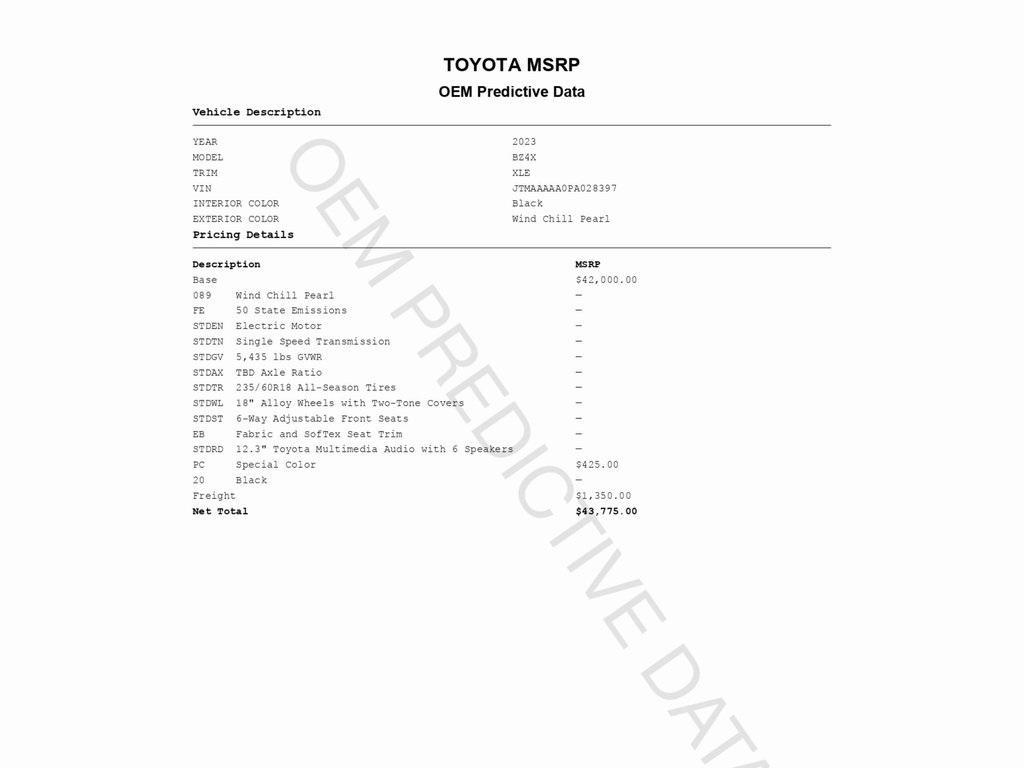 used 2023 Toyota bZ4X car, priced at $21,999