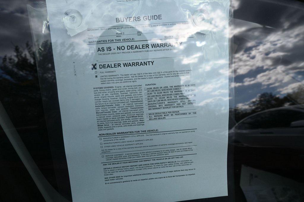 used 2023 Tesla Model 3 car, priced at $22,999