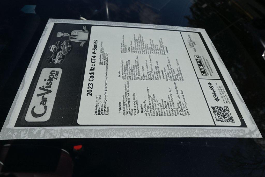 used 2023 Cadillac CT4-V car, priced at $32,299