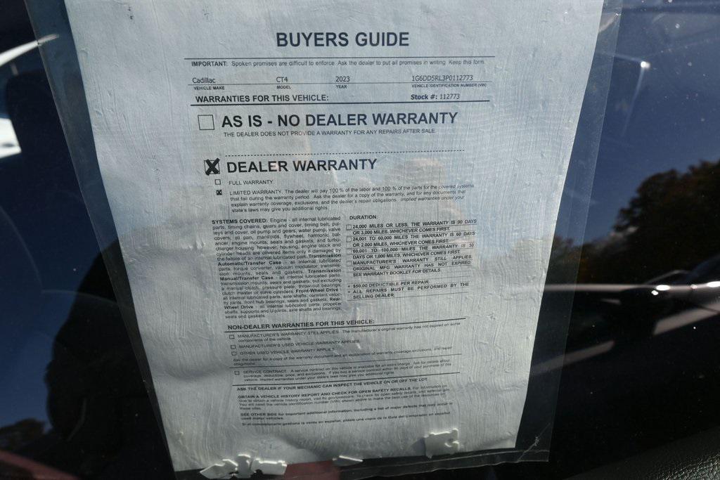 used 2023 Cadillac CT4-V car, priced at $32,299