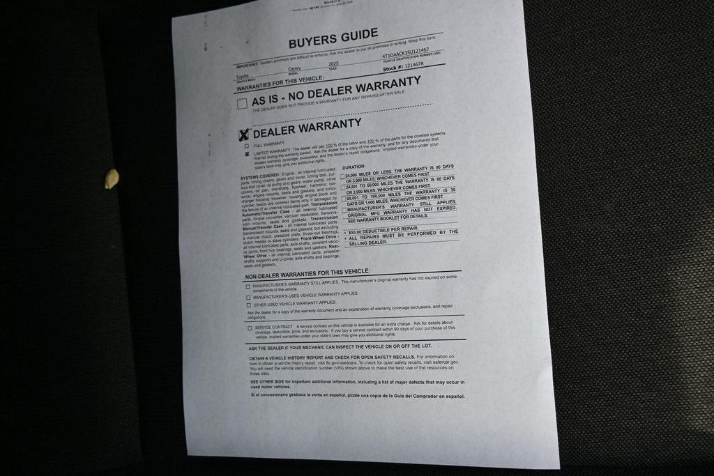 used 2025 Toyota Camry car, priced at $25,499