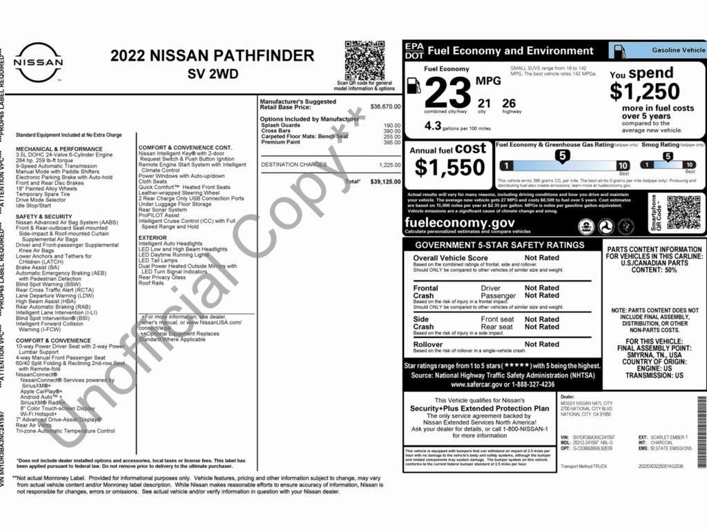 used 2022 Nissan Pathfinder car, priced at $19,999