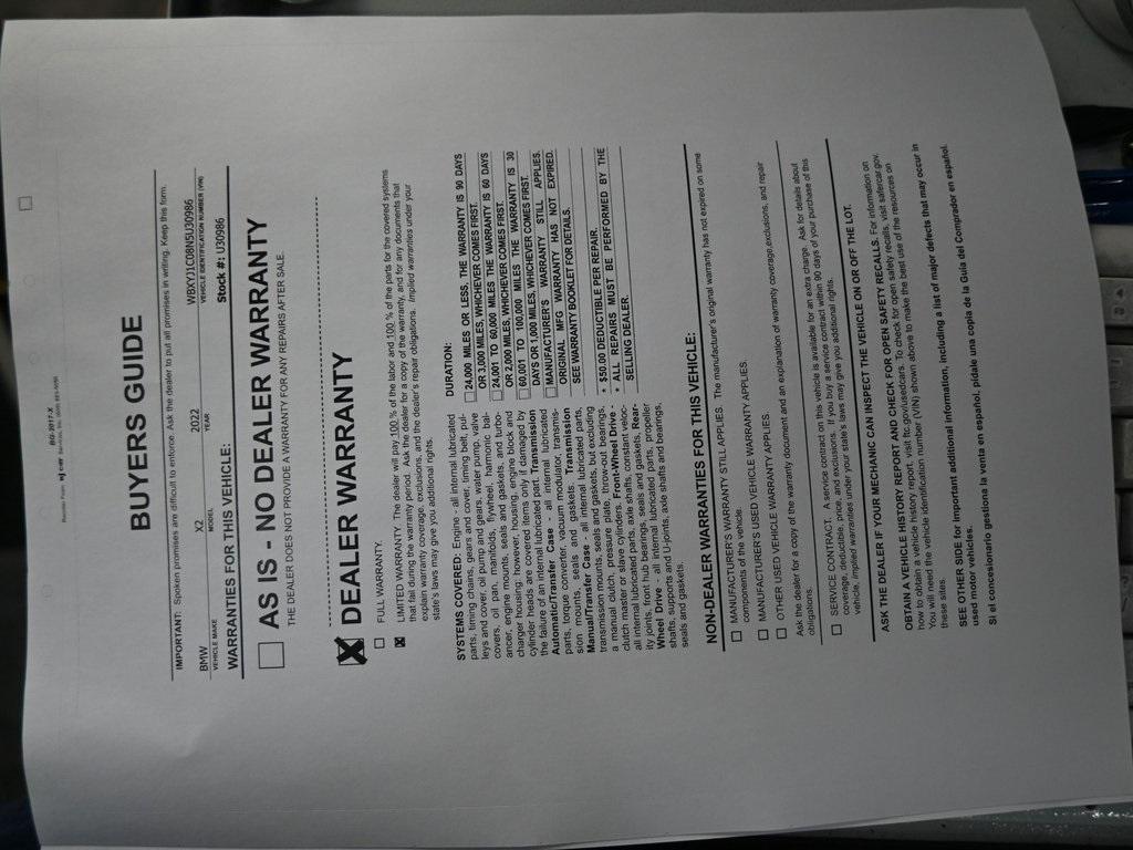 used 2022 BMW X2 car, priced at $19,898