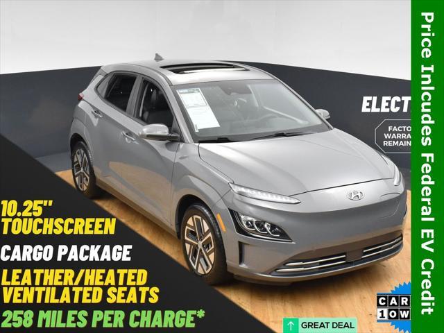 used 2022 Hyundai Kona EV car, priced at $17,499