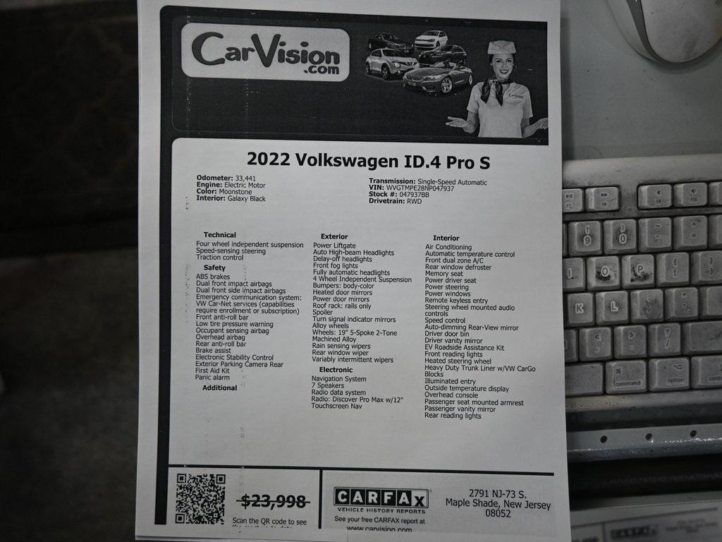 used 2022 Volkswagen ID.4 car, priced at $17,499