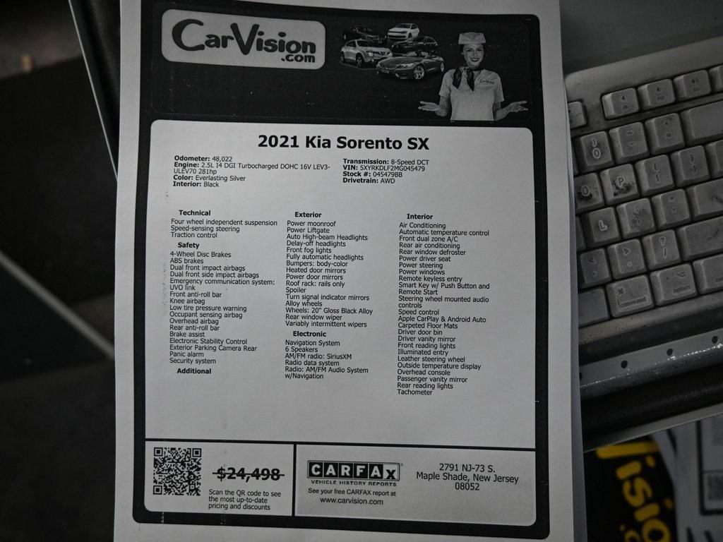 used 2021 Kia Sorento car, priced at $22,499