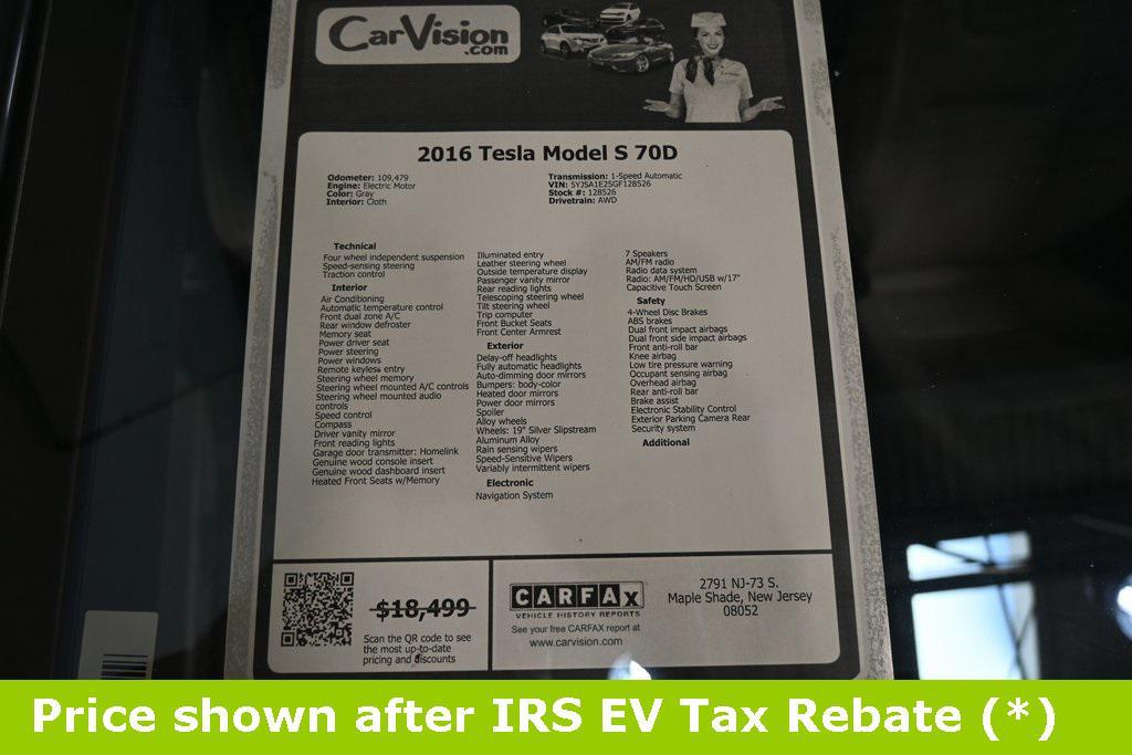 used 2016 Tesla Model S car, priced at $12,498