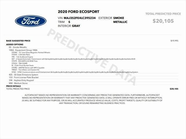 used 2020 Ford EcoSport car, priced at $11,999