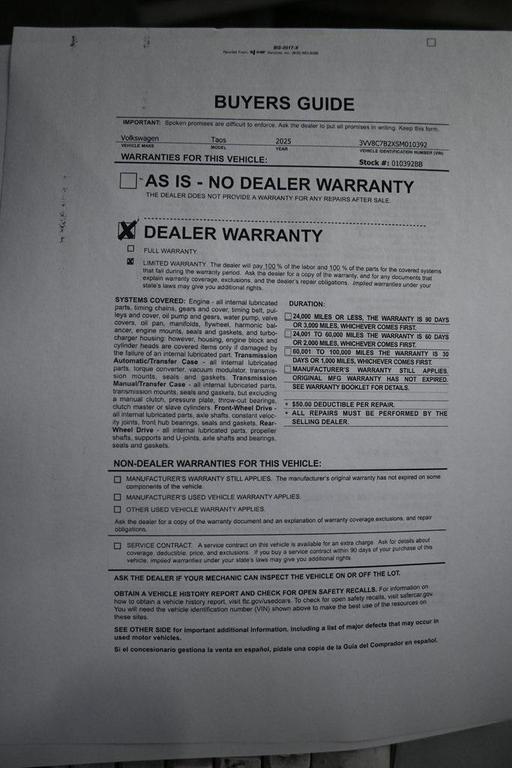 used 2025 Volkswagen Taos car, priced at $21,999