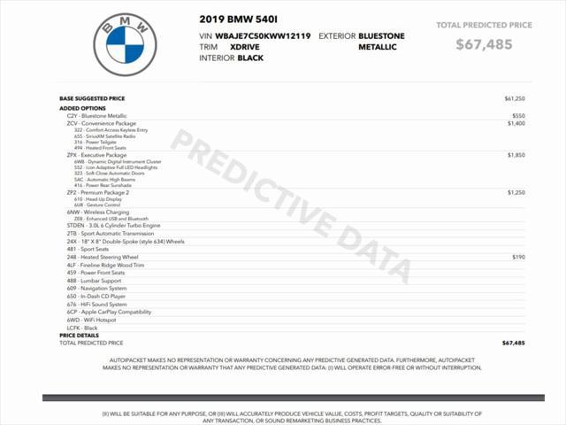 used 2019 BMW 540 car, priced at $22,999