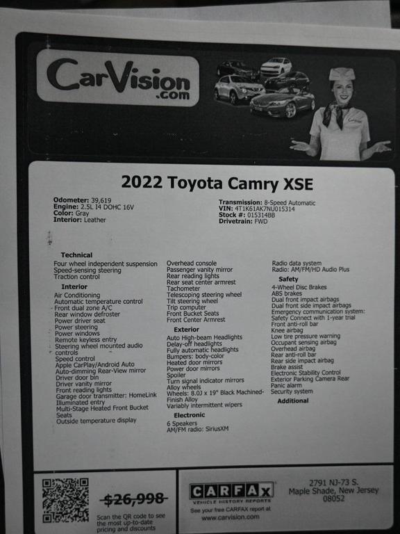 used 2022 Toyota Camry car, priced at $25,499