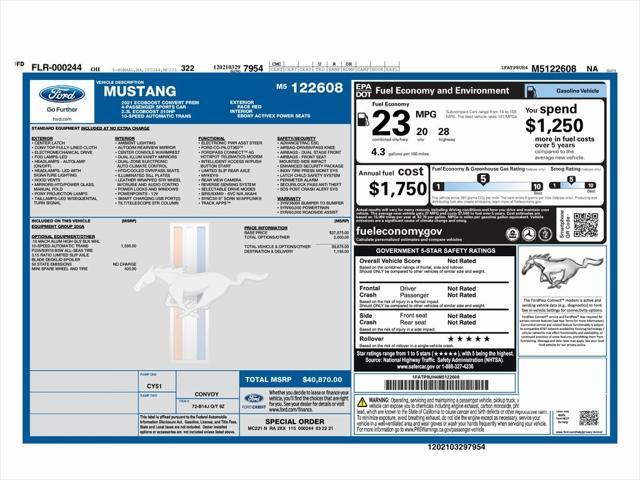 used 2021 Ford Mustang car, priced at $15,999