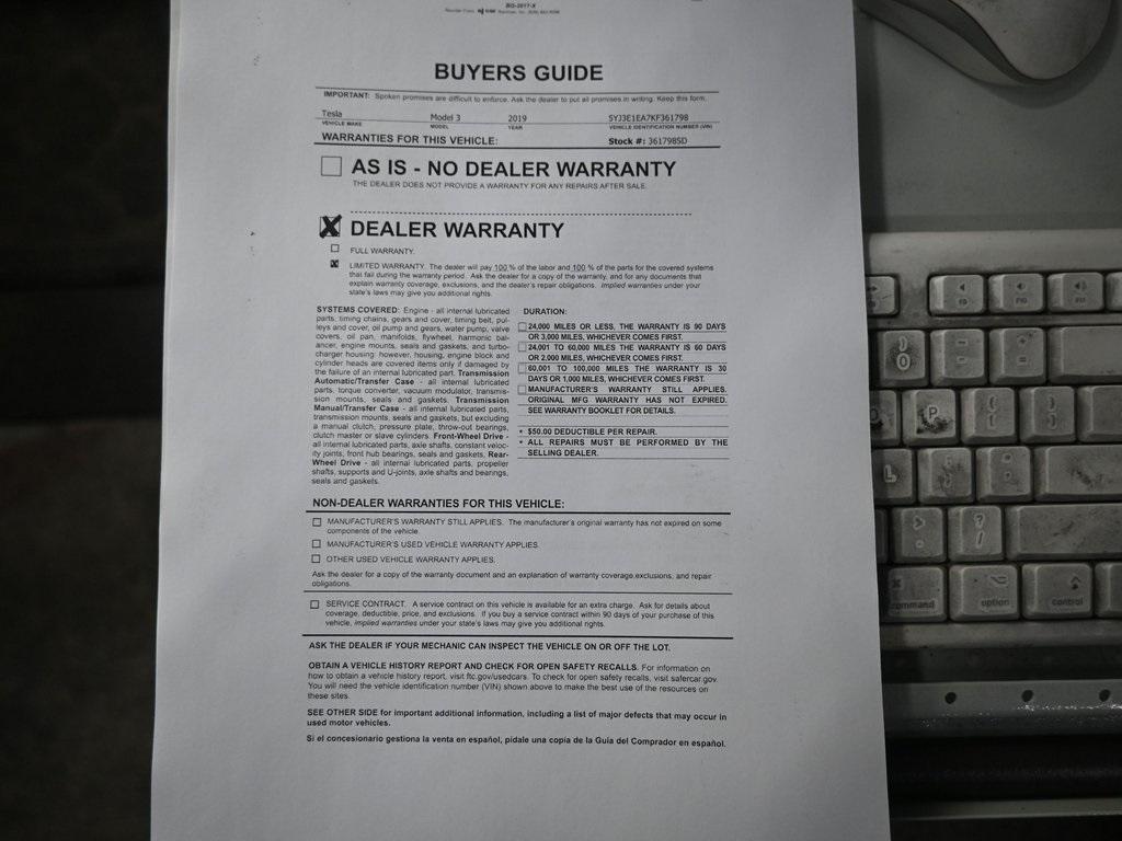 used 2019 Tesla Model 3 car, priced at $17,499