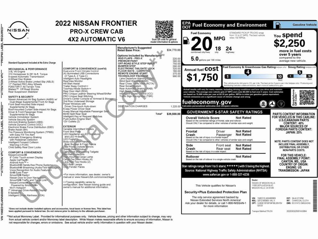 used 2022 Nissan Frontier car, priced at $23,998