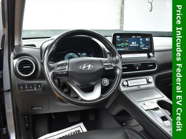 used 2021 Hyundai Kona EV car, priced at $15,999