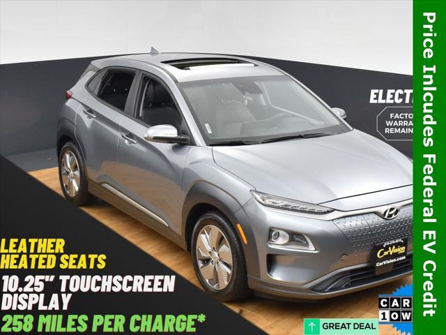 used 2021 Hyundai Kona EV car, priced at $15,999